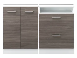 Vicco Armário de cozinha para sótão inclinado cinza nobre 120x46x81.6 r-line^ Móvel De Arrumação
