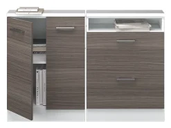 Vicco Armário de cozinha para sótão inclinado cinza nobre 120x46x81.6 r-line^ Móvel De Arrumação