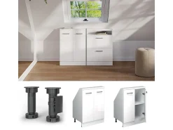 Móvel De Arrumação*Vicco Armário de cozinha para sótão inclinado alto brilho 60x46x81.6 r-line Branco