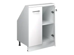 Móvel De Arrumação*Vicco Armário de cozinha para sótão inclinado alto brilho 60x46x81.6 r-line Branco