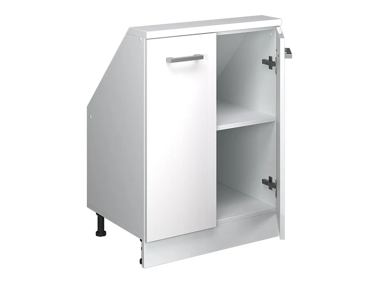 Móvel De Arrumação*Vicco Armário de cozinha para sótão inclinado alto brilho 60x46x81.6 r-line Branco