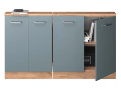 Móvel De Arrumação|Vicco Armário de cozinha para sótão inclinado -cinza 140x46x81.6 r-line Azul
