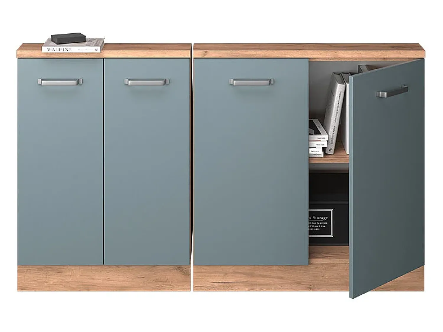 Móvel De Arrumação|Vicco Armário de cozinha para sótão inclinado -cinza 140x46x81.6 r-line Azul