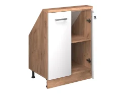 Vicco Armário de cozinha para sótão inclinado alto brilho 60x46x81.6 r-line^ Móvel De Arrumação