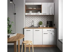 Vicco Armário de cozinha para sótão inclinado alto brilho 60x46x81.6 r-line^ Móvel De Arrumação