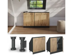 Vicco Armário de cozinha para sótão inclinado carvalho artesanal 80x46x81.6 r-line^ Móvel De Arrumação