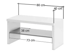 Móvel De Arrumação|Sapateira*Dmora Armário de entrada Dbara, Entrada de cabide, Compoição para o átrio, Conola de armazenamento multifunçõe, Made in Italy, 80x40h40 cm, brilhante e Antracite Branco