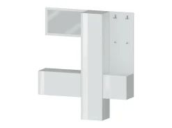 Dmora Armário de entrada Dcrescenz, Armário multifuncional com 3 portas, Cabide de parede com espelho, 170x35h190 cm,^ Móvel De Entrada
