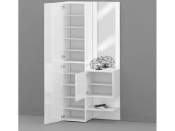 Dmora Armário de entrada Dcristant, Armário multifuncional com 2 folhas, Armário multiuso com espelho, 90x35h190 cm,^ Móvel De Entrada