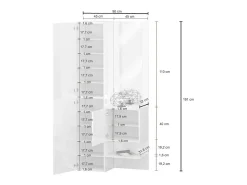Dmora Armário de entrada Dcristant, Armário multifuncional com 2 folhas, Armário multiuso com espelho, 90x35h190 cm,^ Móvel De Entrada
