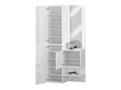 Dmora Armário de entrada Dcristant, Armário multifuncional com 2 folhas, Armário multiuso com espelho, 90x35h190 cm,^ Móvel De Entrada