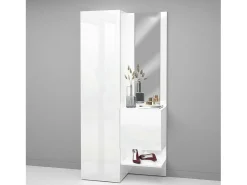 Dmora Armário de entrada Dcristant, Armário multifuncional com 2 folhas, Armário multiuso com espelho, 90x35h190 cm,^ Móvel De Entrada