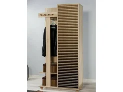 Móvel De Entrada*Dmora Armário de entrada DgalDiol, Entrada do cabide, Composição do átrio, Consola de armazenamento multifuncional, 90x36h194 cm, Carvalho Castanho