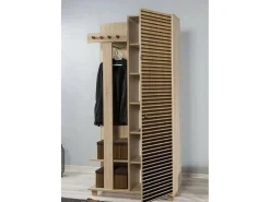 Móvel De Entrada*Dmora Armário de entrada DgalDiol, Entrada do cabide, Composição do átrio, Consola de armazenamento multifuncional, 90x36h194 cm, Carvalho Castanho