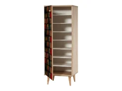 Outlet Dmora Armário de entrada Dgallett, Entrada de cabide, Composição para átrio, Console de armazenamento multifuncional, 50x38h135 cm, Carvalho e Antracite Castanho