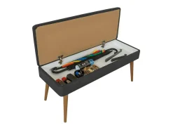 Outlet Dmora Armário de entrada Dgallett, Entrada de cabide, Composição para átrio, Console de armazenamento multifuncional, 50x38h135 cm, Carvalho e Antracite Castanho