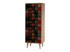 Outlet Dmora Armário de entrada Dgallett, Entrada de cabide, Composição para átrio, Console de armazenamento multifuncional, 50x38h135 cm, Carvalho e Antracite Castanho