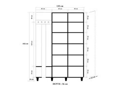 Best Dmora Armário de entrada Dpionett, Entrada de cabide, Composição para o átrio, Console de armazenamento multifuncional, 135x36h194 cm, Carvalho e Multicolorido Castanho
