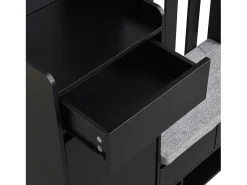 Móvel De Entrada*ModernLuxe Armário de entrada multifuncional - com bengaleiro e banco para guardar sapatos - MDF - Preto