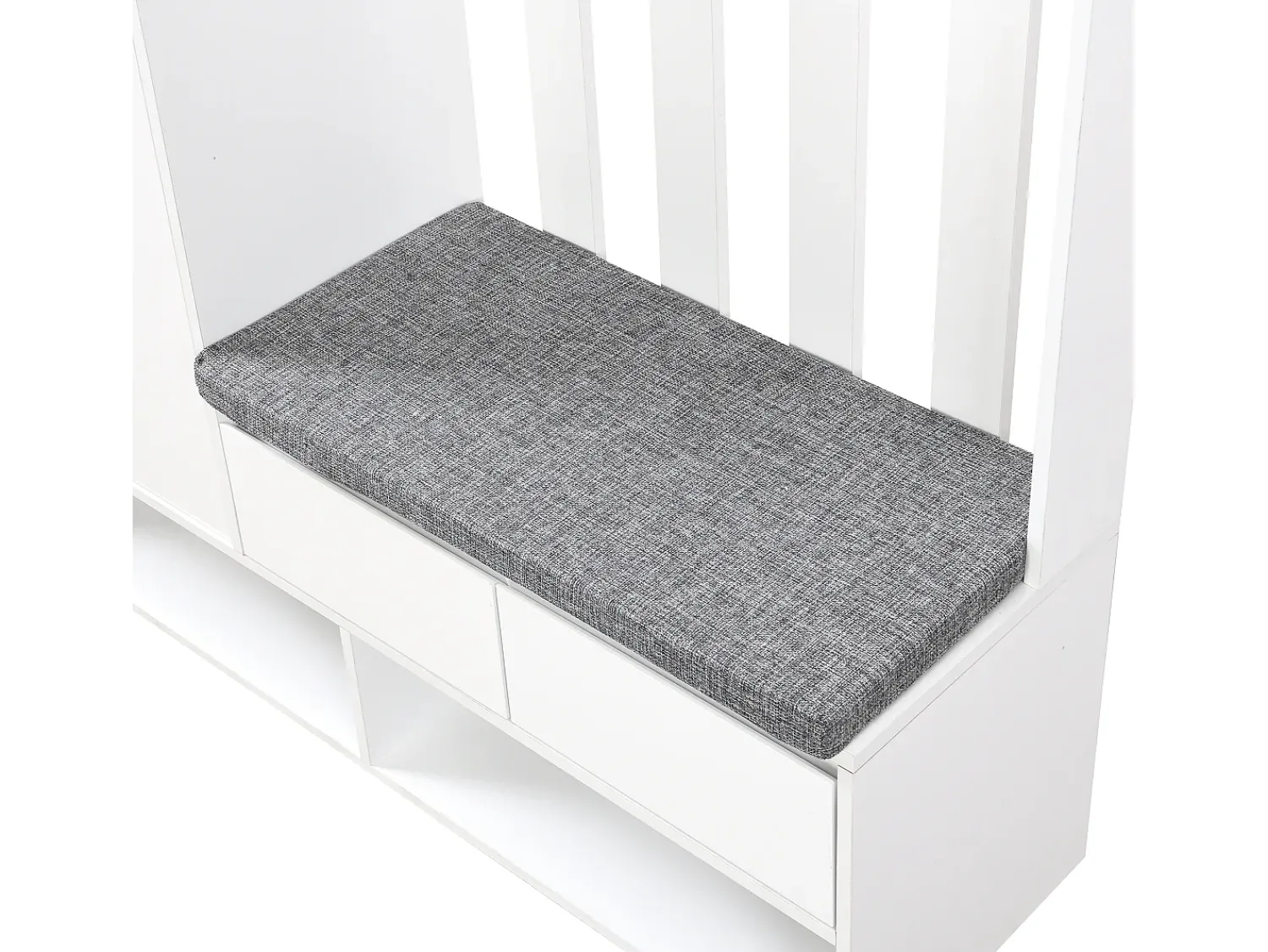Móvel De Entrada*ModernLuxe Armário de entrada multifuncional - com bengaleiro e banco para guardar sapatos - MDF - Branco