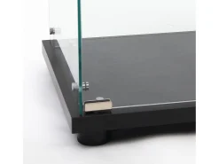 Armário de exposição em vidro - 3 prateleiras em vidro - Estante de chão para quarto - Roupeiro moderno em madeira com portas e fechadura -^ Vitrina
