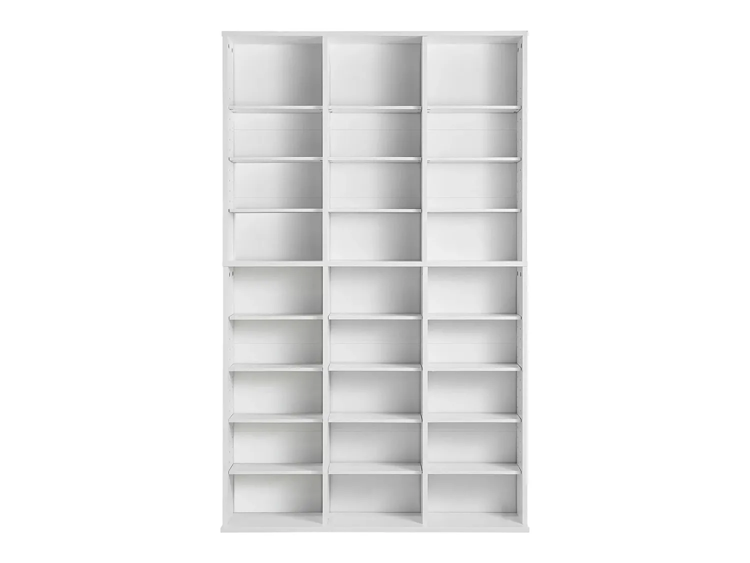 Móvel De Arrumação* Armário de Exposição, SucceBuy Armário de Armazenamento Multimédia de 9 Níveis, Prateleira Ajustável para DVD para 756 CDs, Branco