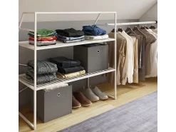 VCM Armário de metal |armário aberto | walk-in |prateleira inclinada | dimensões aprox. L. 100 x A. 100 x P. 50 cm - Disal (Branco)^ Cabide De Pé