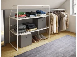 VCM Armário de metal |armário aberto | walk-in |prateleira inclinada | dimensões aprox. L. 100 x A. 100 x P. 50 cm - Disal (Branco)^ Cabide De Pé