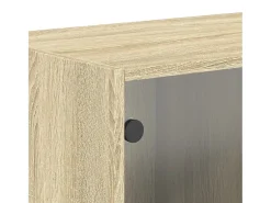 Prateleira|vidaxl Armário de parede c/ portas vidro 68,5x37x35 cm carvalho sonoma Castanho