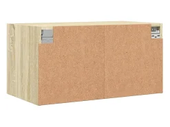 Prateleira|vidaxl Armário de parede c/ portas vidro 68,5x37x35 cm carvalho sonoma Castanho