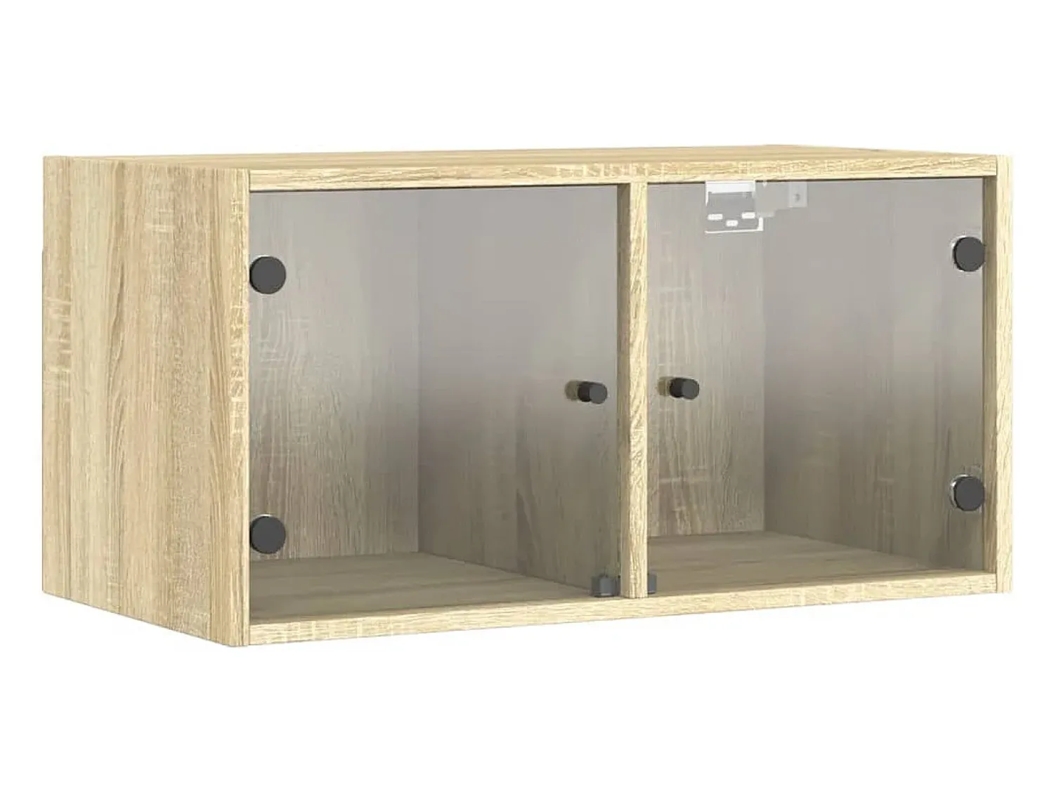 Prateleira|vidaxl Armário de parede c/ portas vidro 68,5x37x35 cm carvalho sonoma Castanho
