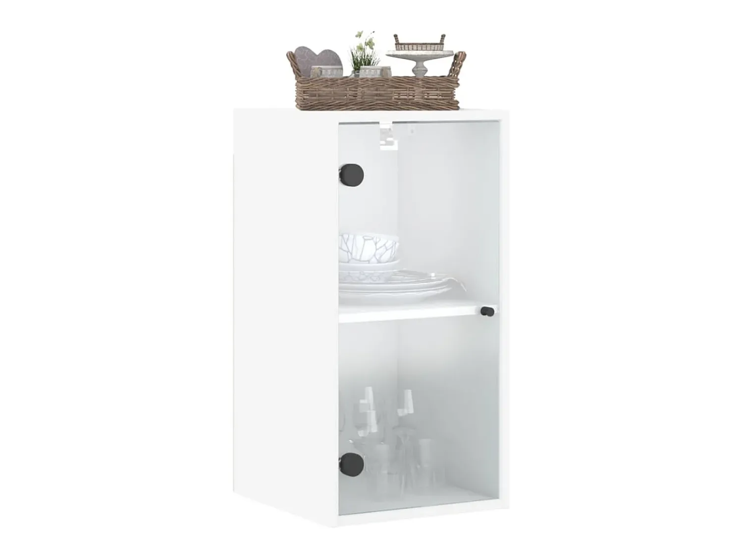 vidaxl Armário de parede c/ portas de vidro 35x37x68,5 cm^ Prateleira