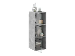 Prateleira*vidaxl Armário de parede c/ portas de vidro 35x37x100cm cinza cimento Cinzento