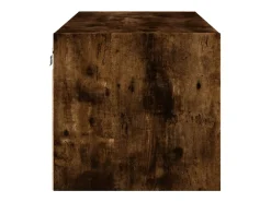 Prateleira*vidaxl Armário de parede c/ portas vidro 102x37x35 cm carvalho fumado Castanho