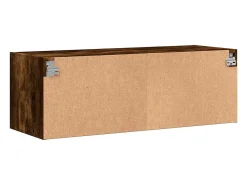 Prateleira*vidaxl Armário de parede c/ portas vidro 102x37x35 cm carvalho fumado Castanho
