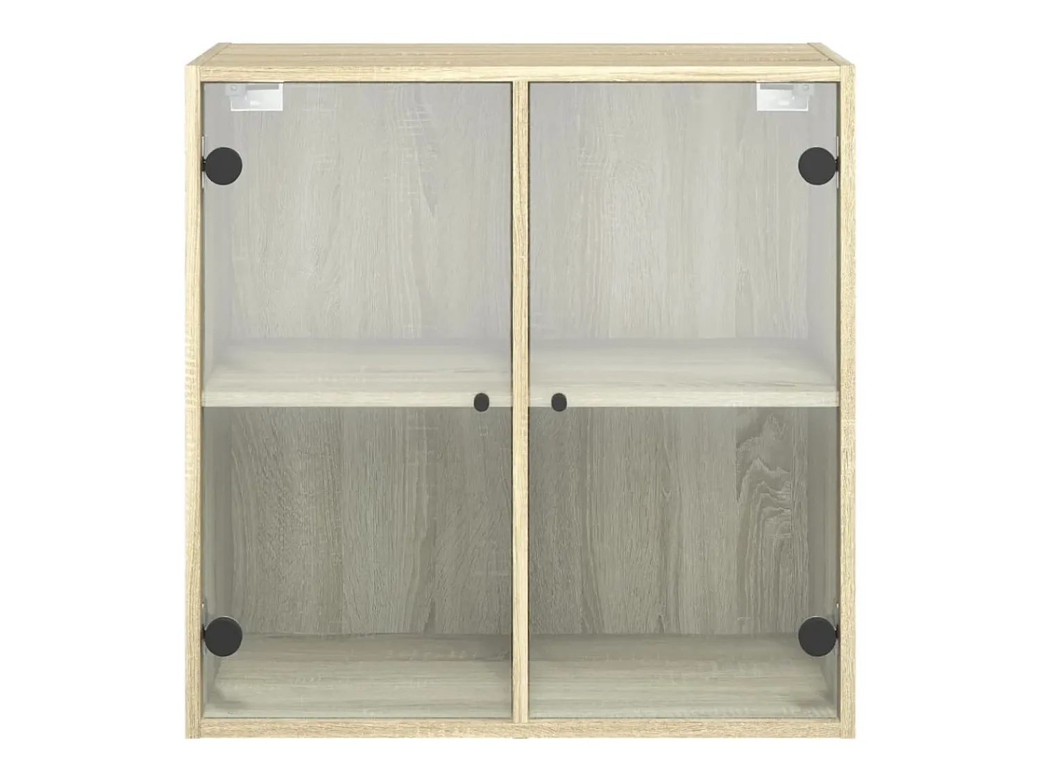 vidaxl Armário de parede c/ portas vidro 68x37x68,5 cm carvalho sonoma^ Prateleira
