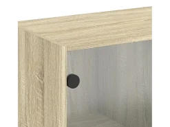 vidaxl Armário de parede c/ portas vidro 68x37x68,5 cm carvalho sonoma^ Prateleira