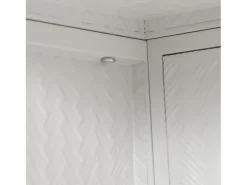 Prateleira| Armário de parede de vidro de 70 cm com duas portas, ideal para hall de entrada, sala de estar e banheiro, com padrão trançado, na cor branca. Branco