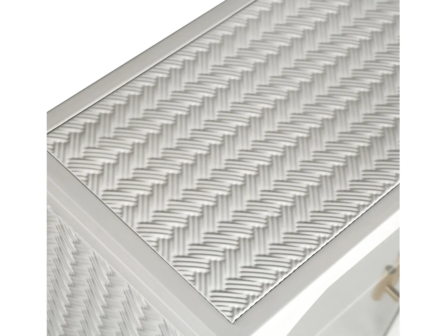 Prateleira| Armário de parede de vidro de 70 cm com duas portas, ideal para hall de entrada, sala de estar e banheiro, com padrão trançado, na cor branca. Branco