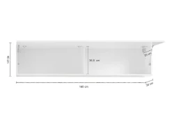 Prateleira*Dmora Armário de parede Luca, Armário multiuso, Armário de parede, 100% Fabricado na Itália, 180x30h40 cm, brilhante Branco