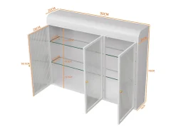 Armário de parede moderno com portas de vidro - para cozinha e banheiro - 90 × 20 × 70 cm,^ Prateleira