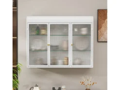 Armário de parede moderno com portas de vidro - para cozinha e banheiro - 90 × 20 × 70 cm,^ Prateleira