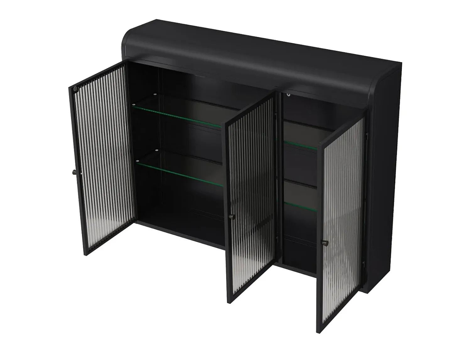 Prateleira* Armário de parede moderno com portas de vidro - para cozinha e banheiro - 90 × 20 × 70 cm, Preto