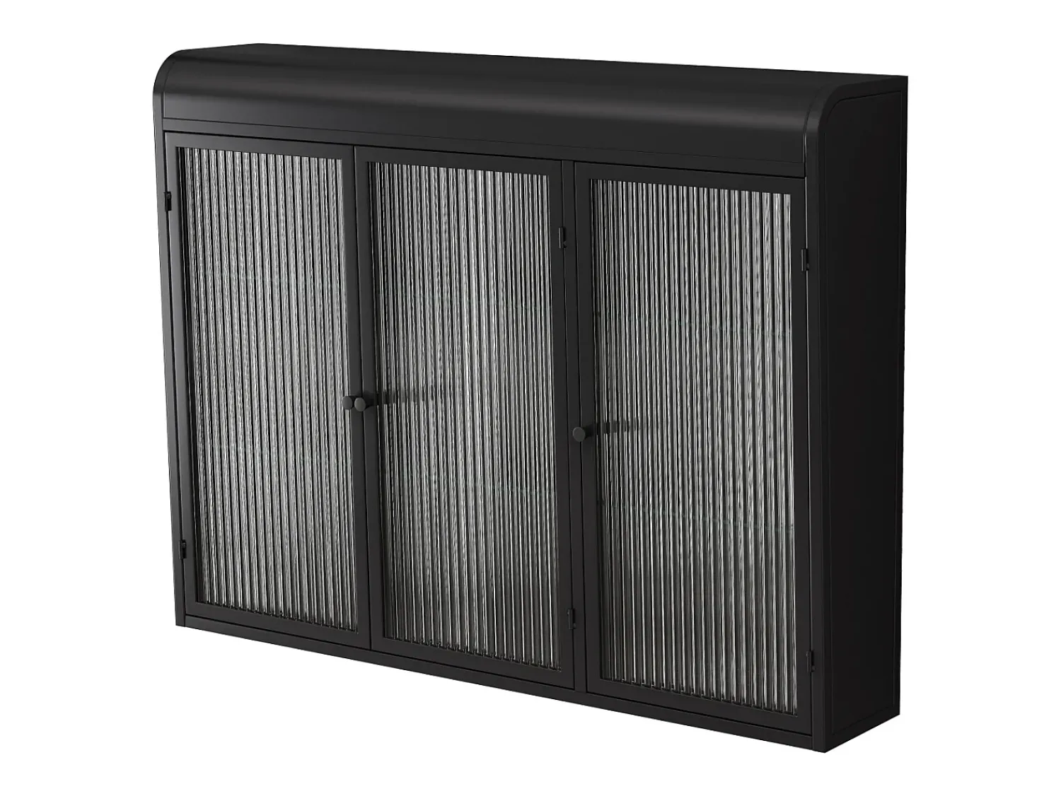 Prateleira* Armário de parede moderno com portas de vidro - para cozinha e banheiro - 90 × 20 × 70 cm, Preto