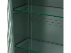 Prateleira| Armário de parede moderno com portas de vidro - para cozinha e banheiro - 90 × 20 × 70 cm, branco Verde