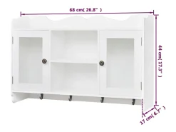 vidaxl Armário de parede para exposição de livros/DVD/copos MDF^ Vitrina