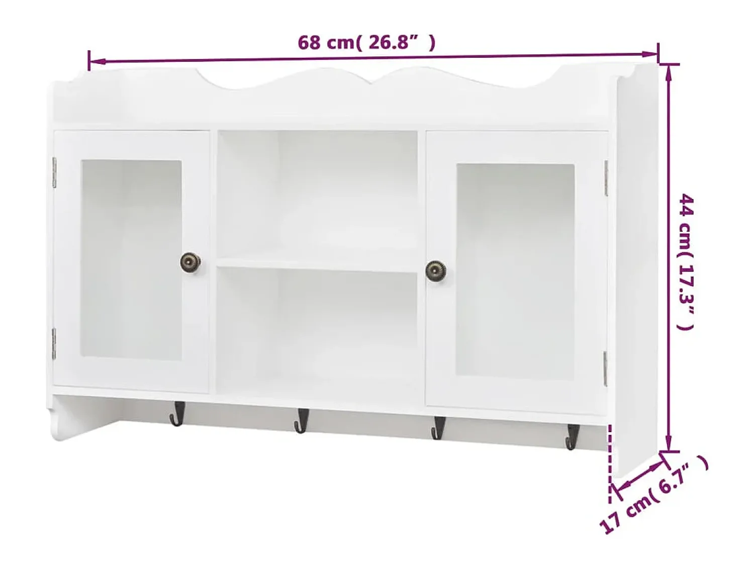 vidaxl Armário de parede para exposição de livros/DVD/copos MDF^ Vitrina