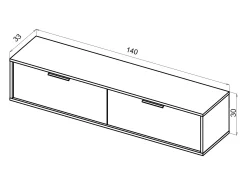 Móvel De Tv* Armário de parede para TV pendurada Lexa 140 branca Branco
