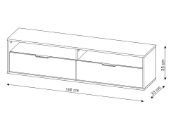 Outlet Armário de parede para TV pendurado Queen 140 cashmere Bege