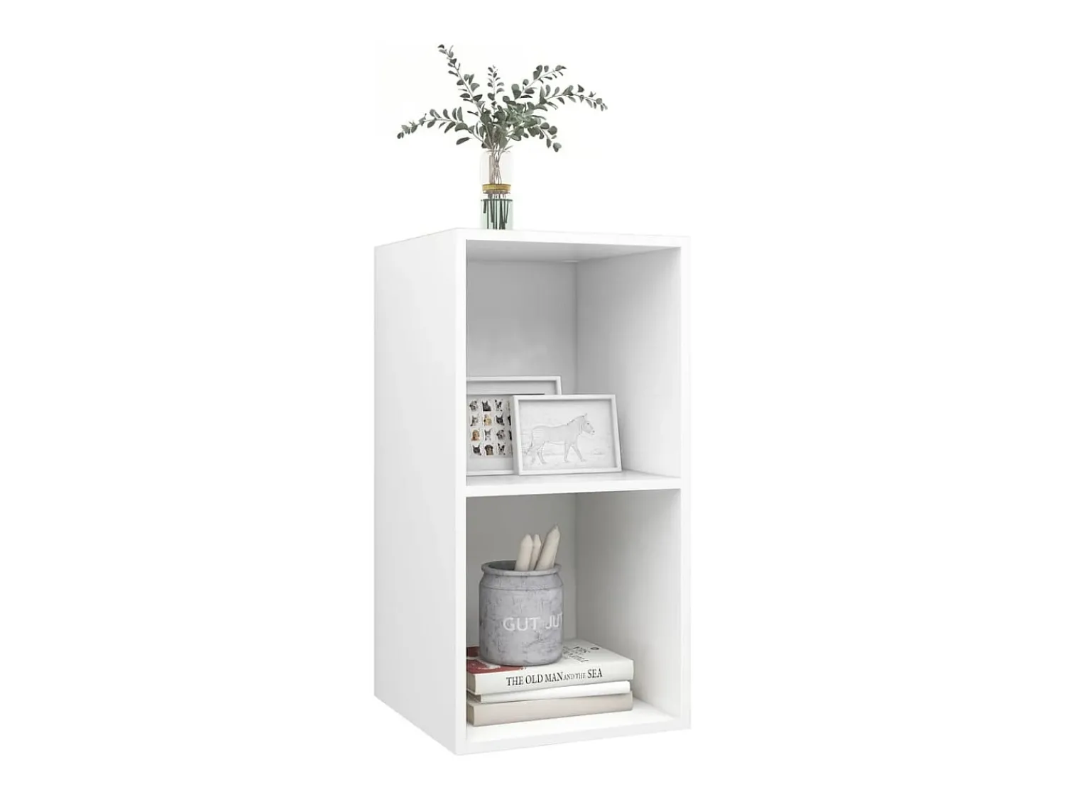 Móvel De Tv| Armário de parede para TV 37x37x72 cm derivados madeira PT586252 Branco